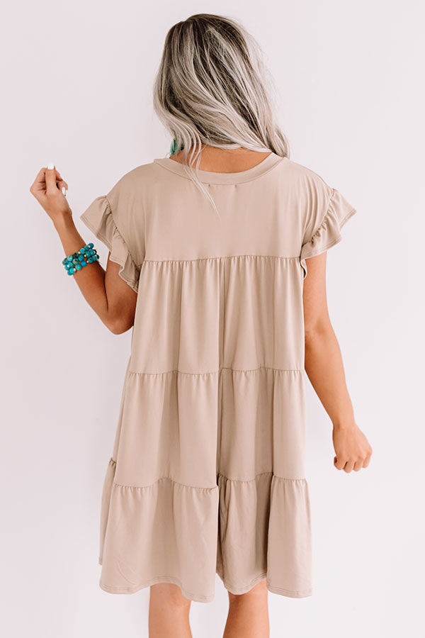 Ready To Party Babydoll Dress In Taupe Image - 4