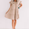 Ready To Party Babydoll Dress In Taupe Image - 1