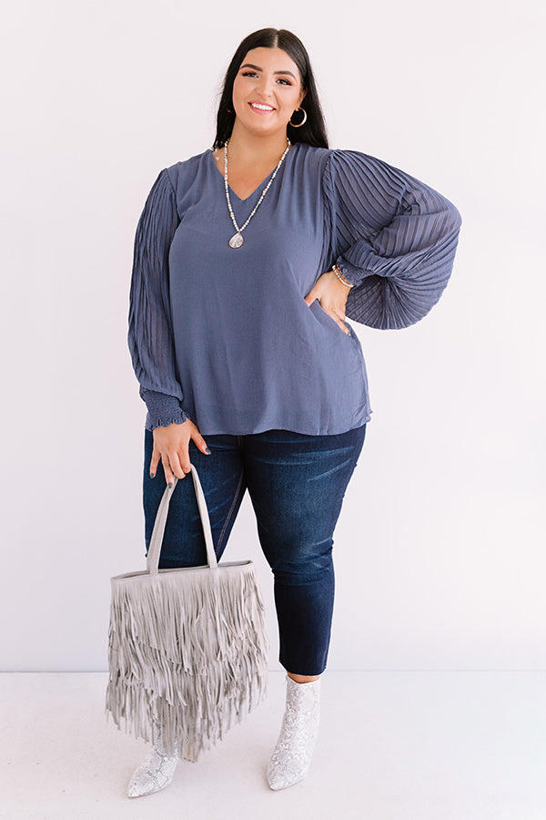 Sparks And Kisses Shift Top In Dark Periwinkle   Curves Image - 2