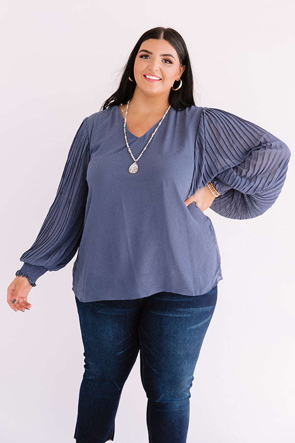 Sparks And Kisses Shift Top In Dark Periwinkle   Curves Image - 1