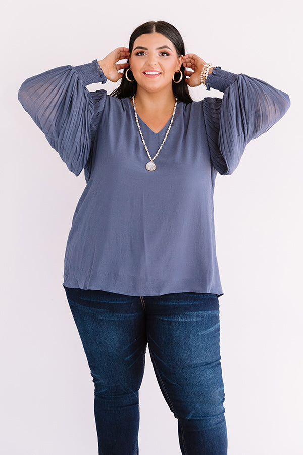 Sparks And Kisses Shift Top In Dark Periwinkle   Curves Image - 3