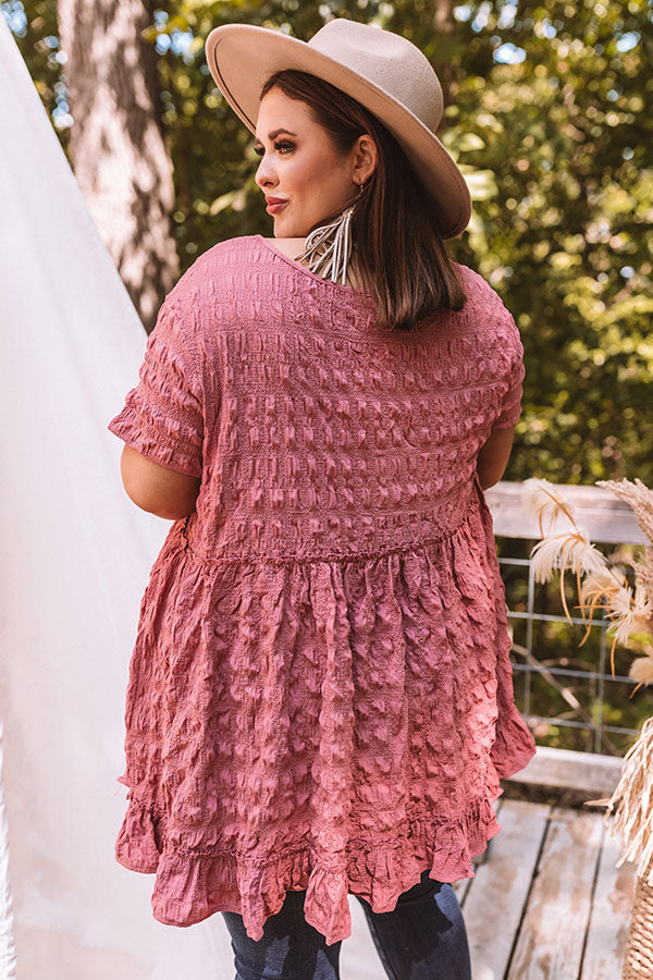 Kisses In Capri Babydoll Top In Rose Curves Image - 4