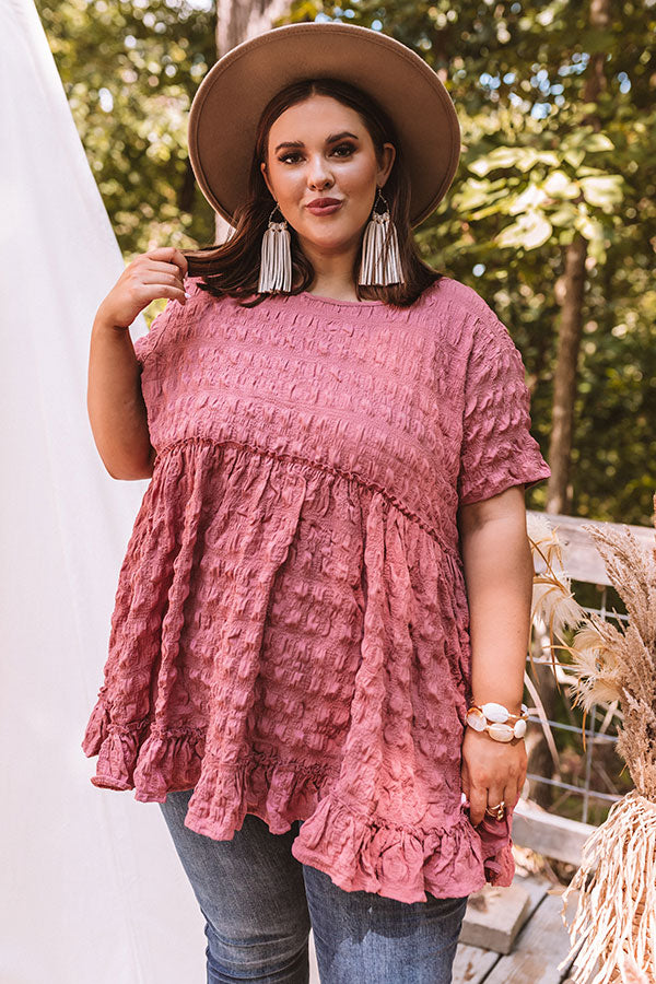 Kisses In Capri Babydoll Top In Rose Curves Image - 2