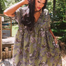 Serene Stay Paisley Babydoll Dress In Olive Image - 1