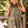 Serene Stay Paisley Dress In Olive Image - 1