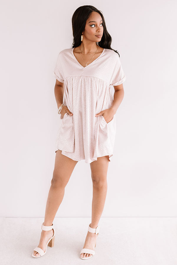 Stolen Hearts Babydoll Dress In Blush Image - 5