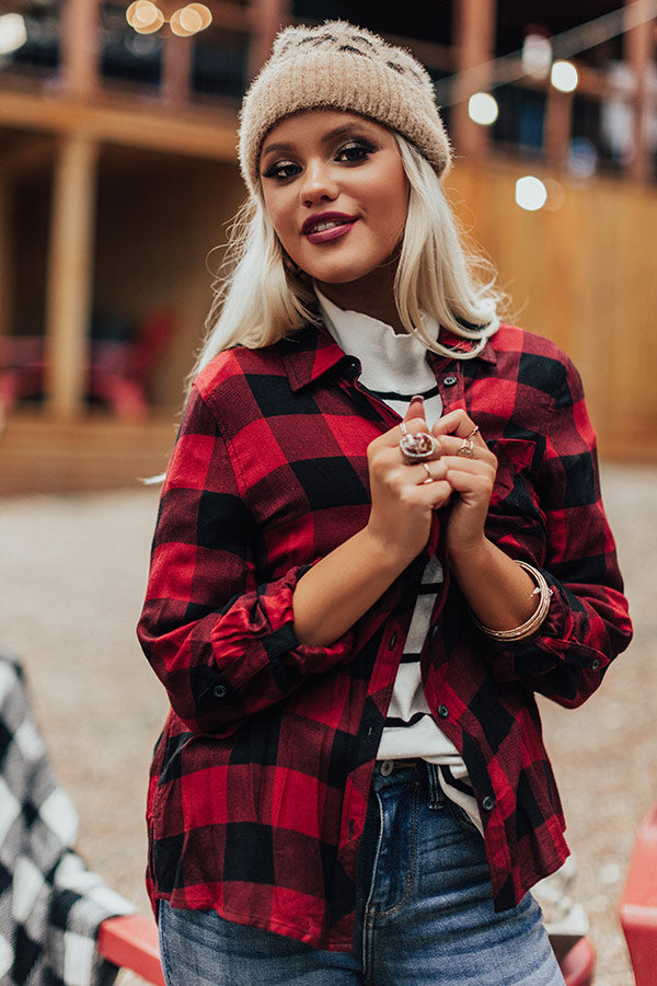 Pumpkin Spice Flirty Plaid Top In Crimson Image - 5