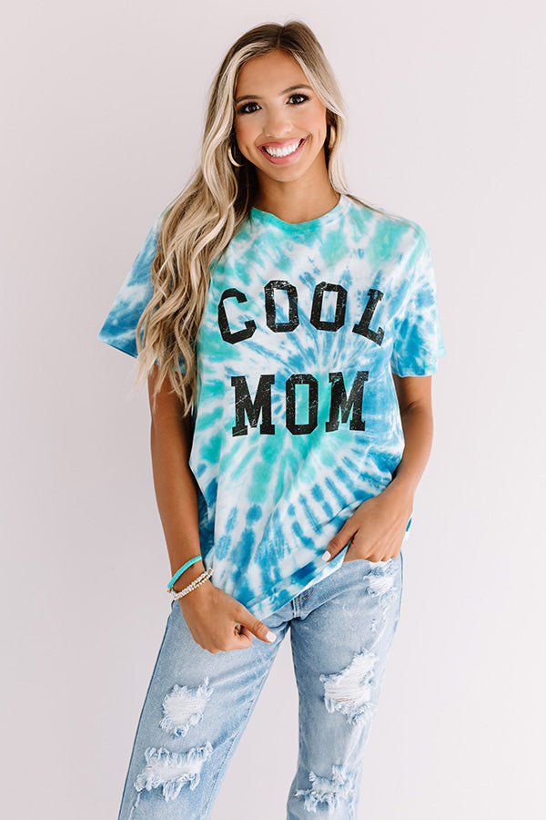 Cool Mom Tie Dye Tee In Blue Image - 1