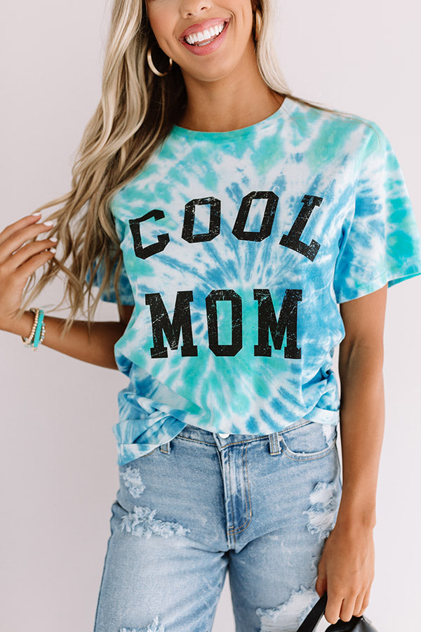 Cool Mom Tie Dye Tee In Blue Image - 3