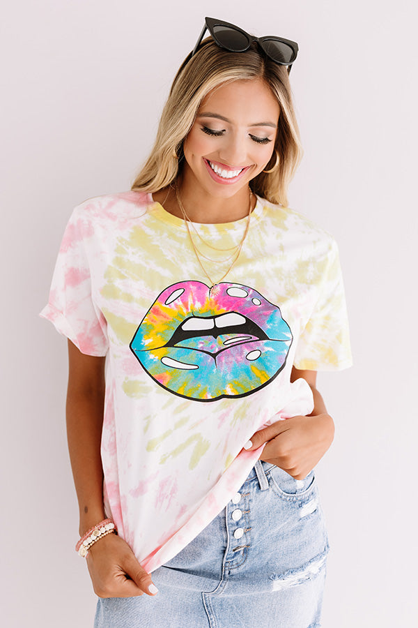 Talkin' Tie Dye Tee In Yellow Image - 1