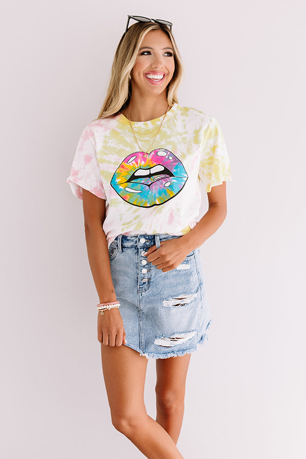 Talkin' Tie Dye Tee In Yellow Image - 3