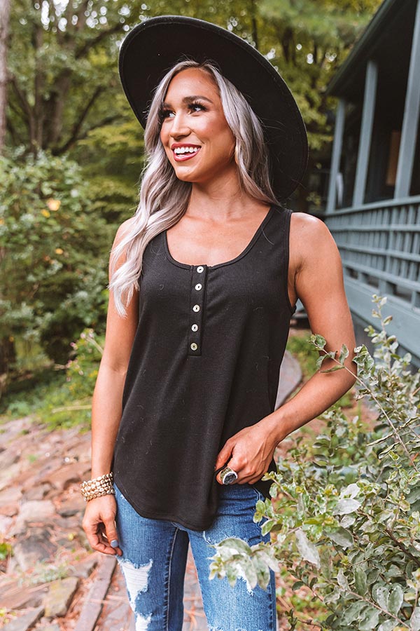 Sunny And 75 Ribbed Tank In Black