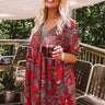 Serene Stay Paisley Babydoll Dress In Scarlet Image - 1