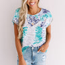 Along The Lane Tie Dye Shift Top In Turquoise Image - 1
