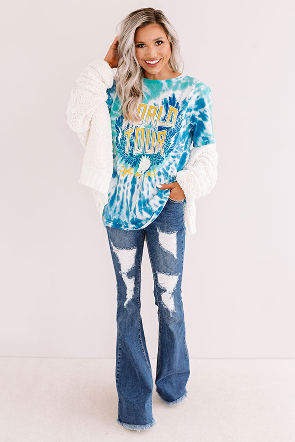 World Tour Tie Dye Tee In Blue Image - 2