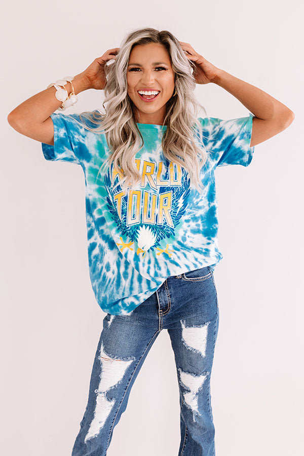 World Tour Tie Dye Tee In Blue Image - 3