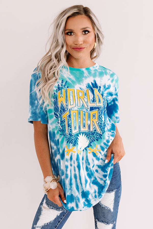 World Tour Tie Dye Tee In Blue Image - 4