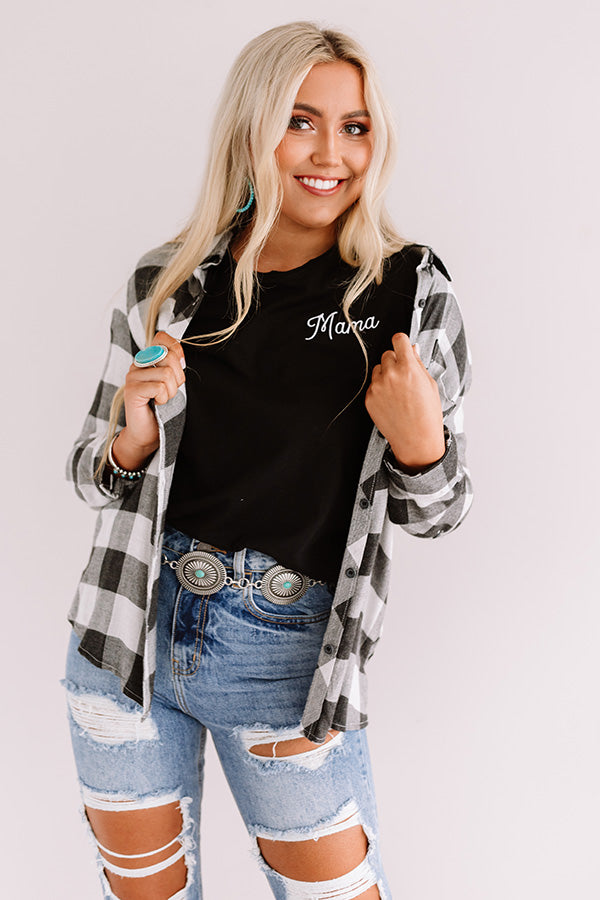 Mama Embroidered Shift Tee Image - 1