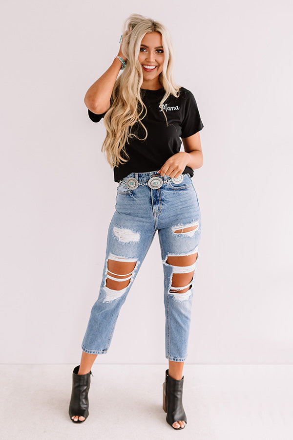 Mama Embroidered Shift Tee Image - 3