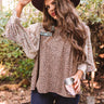 Botanical Brunch Shift Top In Mocha Image - 1