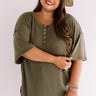 Denver Destination Shift Top in Army Green   Curves Image - 1