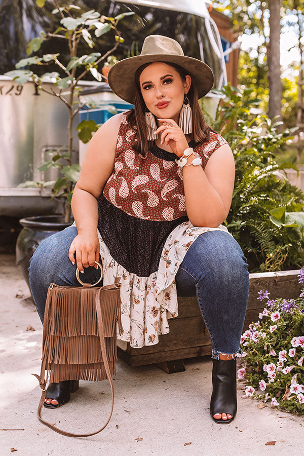 Winery Welcome Shift Top In Rust   Curves Image - 3