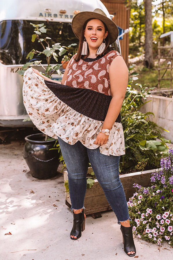 Winery Welcome Shift Top In Rust   Curves Image - 1