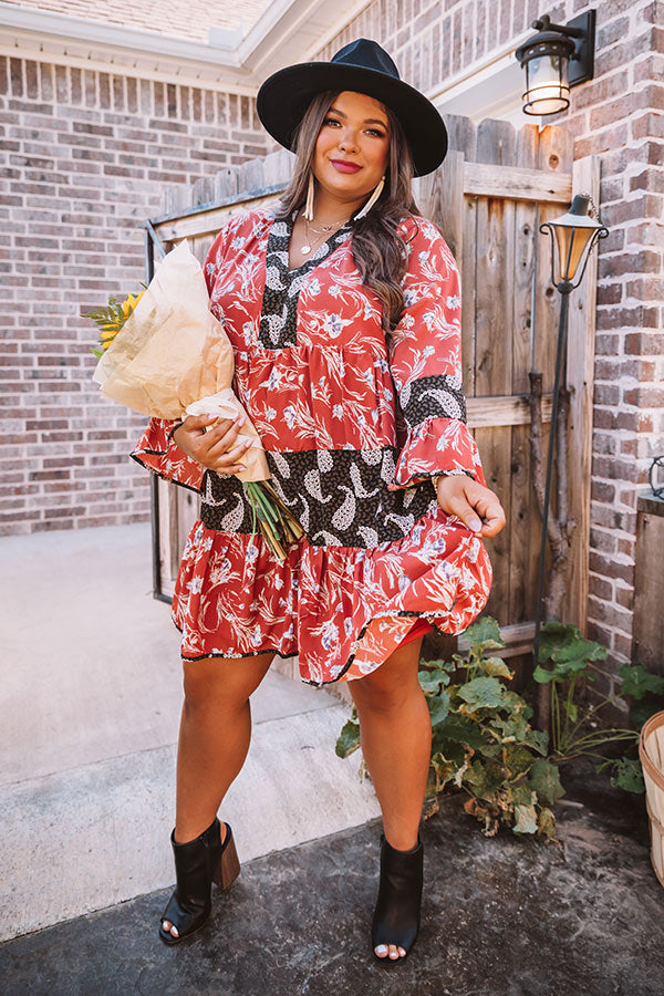 Cabernet Kisses Floral Shift Dress Curves Image - 1