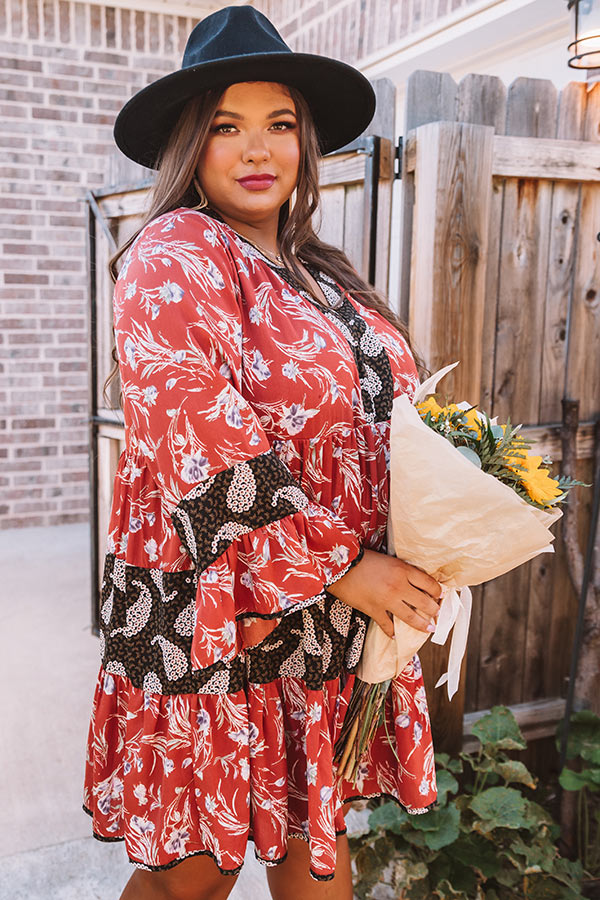 Cabernet Kisses Floral Shift Dress Curves Image - 5