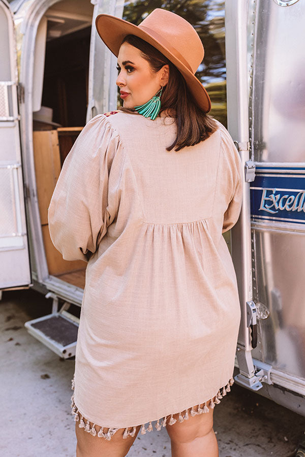 Role Call Embroidered Babydoll Tunic Dress Curves Image - 4