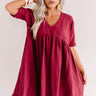 Truly Tempting Babydoll Dress In Wine Image - 1
