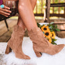 The Valley Faux Suede Ankle Bootie in Brown Image - 1