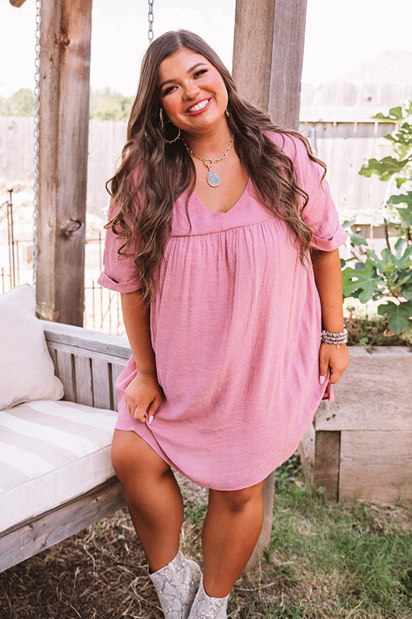 Uptown Meetup Shift Dress In Blush Curves Image - 2