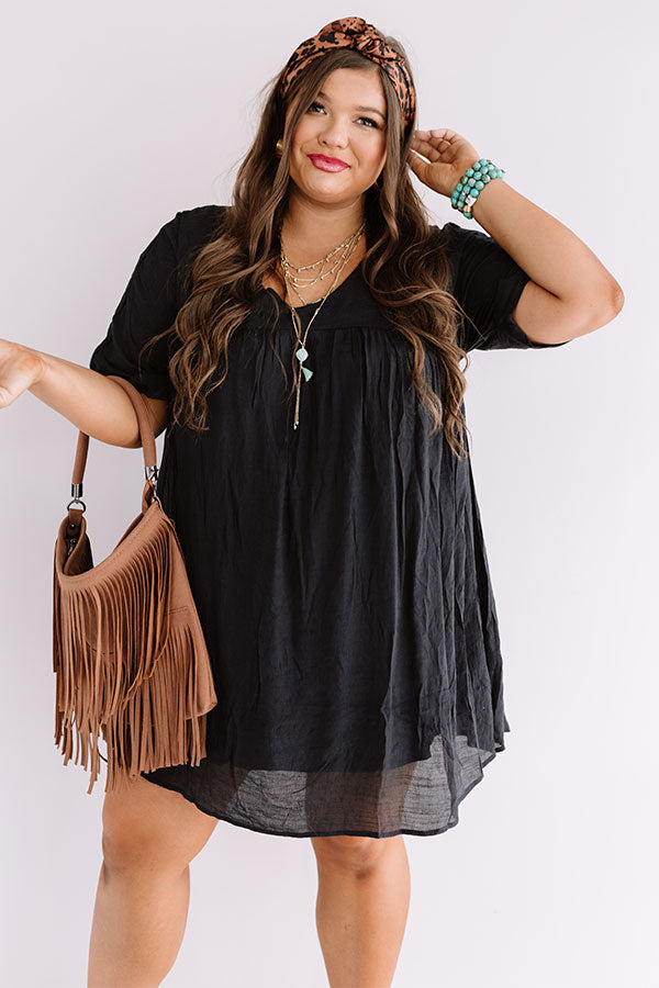 Uptown Meetup Shift Dress In Black Curves Image - 1