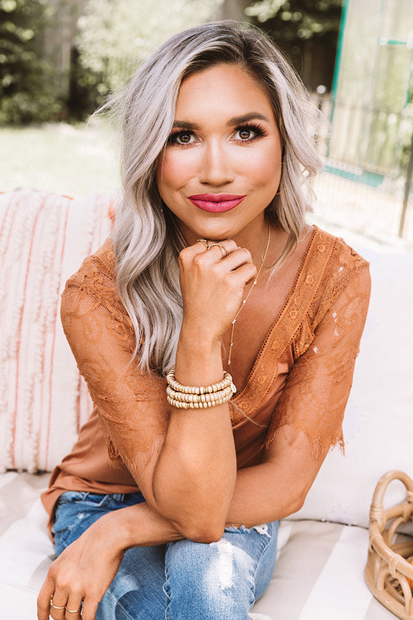 Sights On The Sea Lace Top In Rust Image - 5