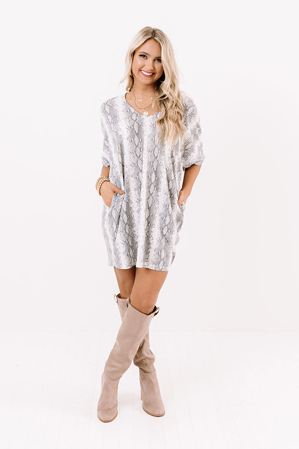 Clear The Air Snake Print Tunic Dress Image - 4
