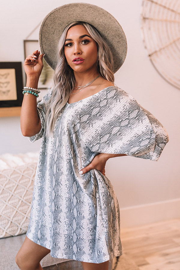 Clear The Air Snake Print Tunic Dress • Impressions Online Boutique