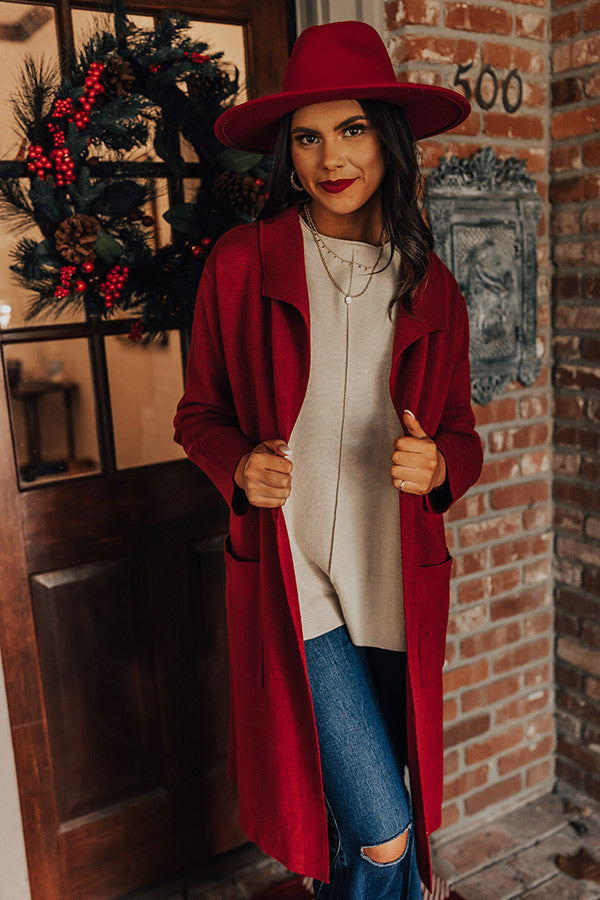 Instant Classic Cardigan In Wine • Impressions Online Boutique