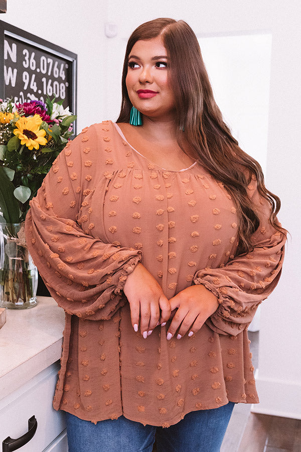 Chic On The Side Babydoll Top In Mocha Curves Image - 3