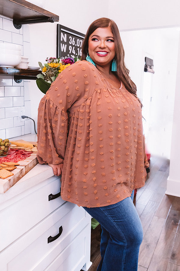 Chic On The Side Babydoll Top In Mocha Curves Image - 2