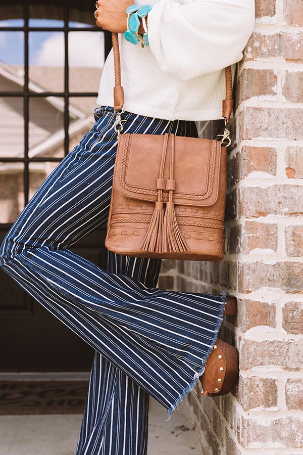 Tribeca Treat Faux Leather Crossbody In Brown • Impressions Online Boutique