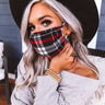 Solo Trip Plaid Cloth Face Mask In Black Image - 1
