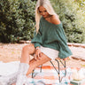 Pumpkin Spice Cable Knit Sweater In Hunter Green Image - 1