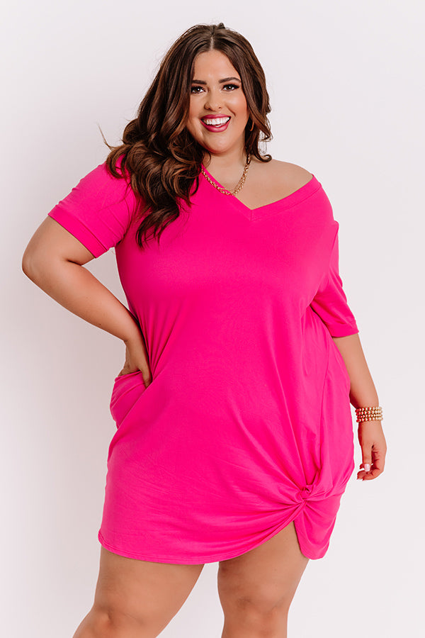 Dinner And Show Shift Dress In Hot Pink Curves Image - 4