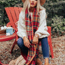 Lattes And Leaves Plaid Scarf Image - 1