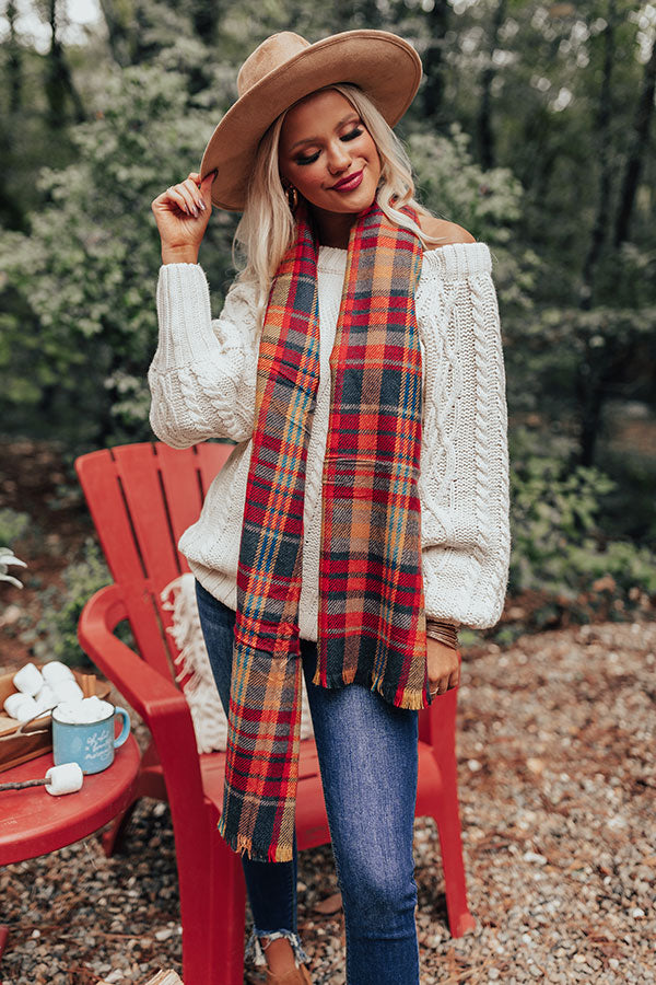 Lattes And Leaves Plaid Scarf • Impressions Online Boutique