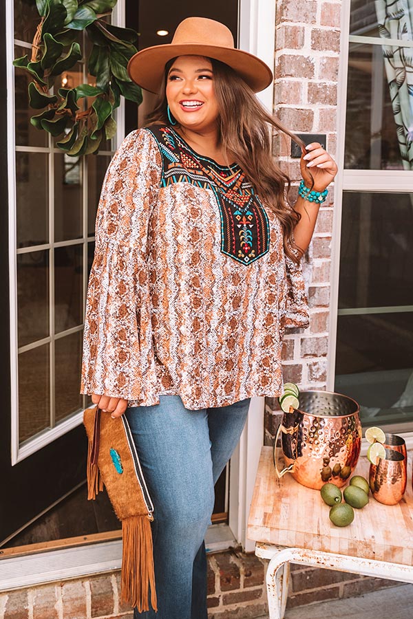 Dusk Until Dawn Embroidered Top  Curves Image - 2