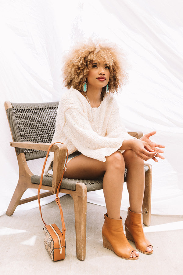 Laying Low In Colorado Popcorn Knit Sweater In Cream Image - 2