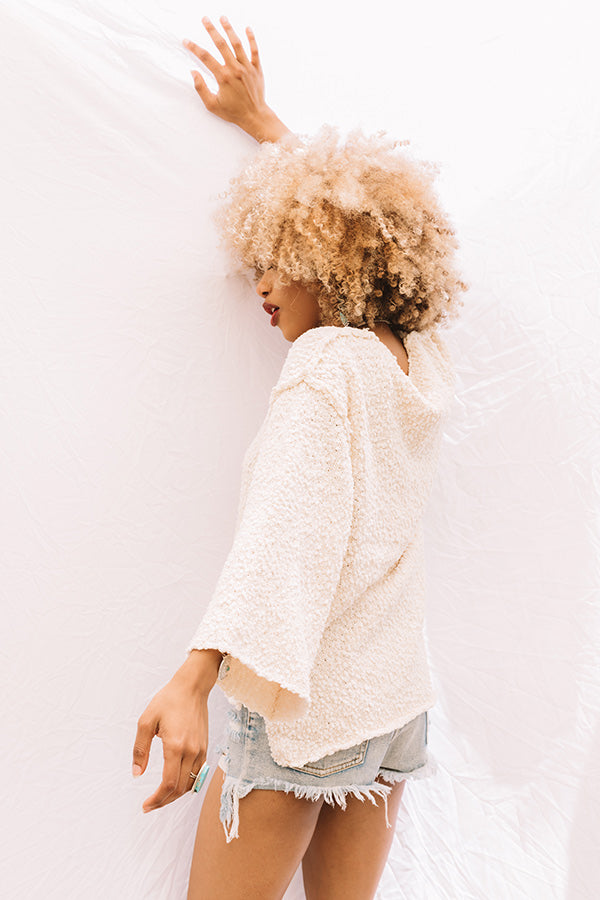 Laying Low In Colorado Popcorn Knit Sweater In Cream Image - 1