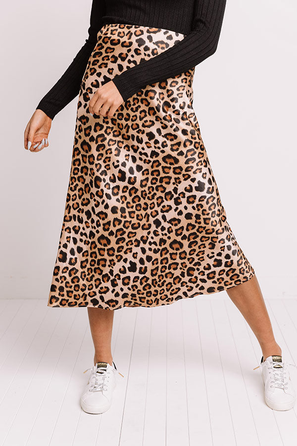 Turn Up The Sass Leopard Midi Skirt Image - 1